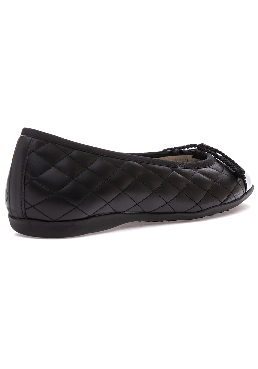 Passport Ballet Flats Black Leather