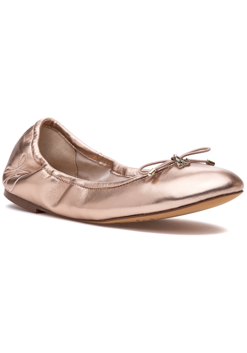 Felicia Flat Champagne Leather - Jildor 