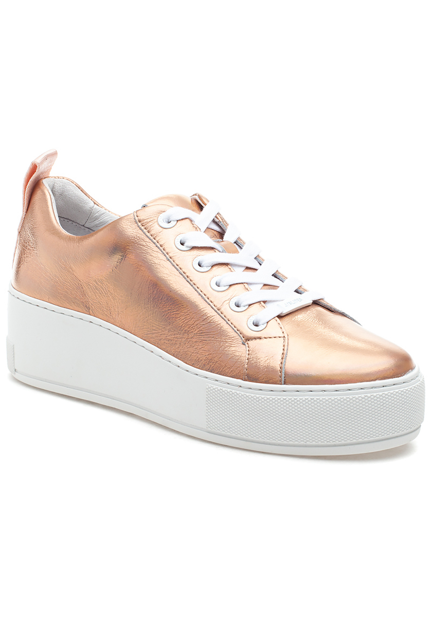 rose gold leather sneakers