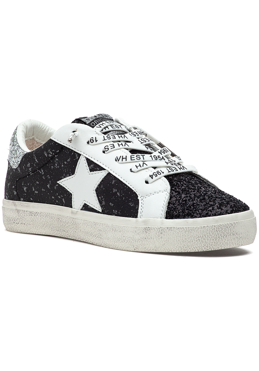 black glitter sneakers