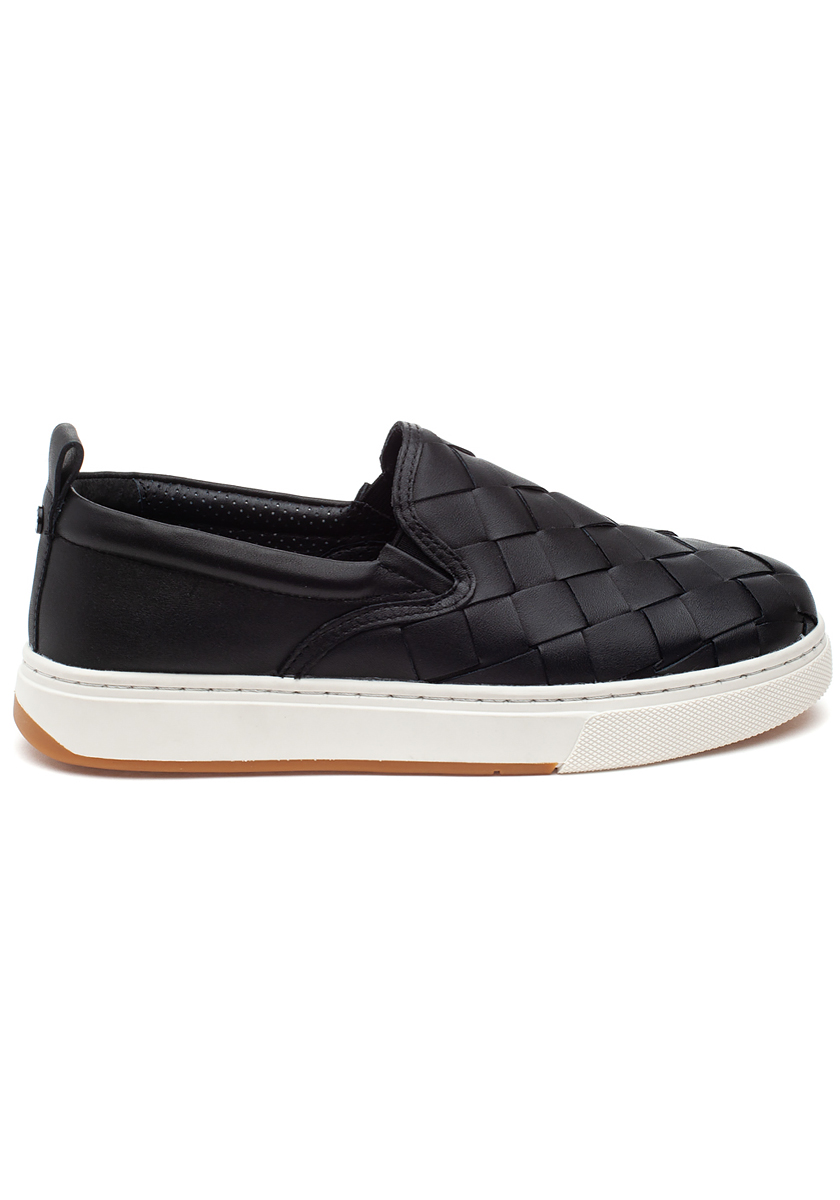 J/Slides Junior Sneaker Black Leather