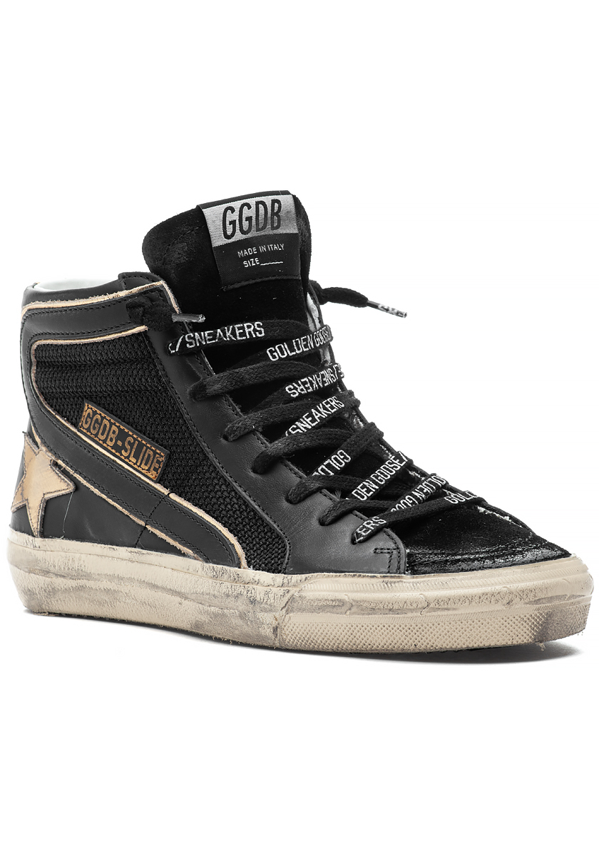 black slide sneakers