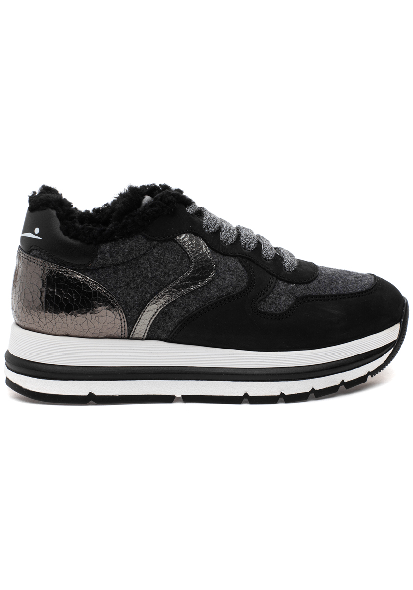 Voile Blanche Maran Fur Sneaker Black