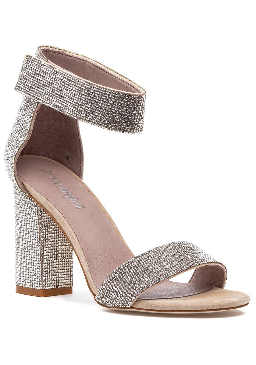 Jeffrey Campbell Kassidy Sandal Nude Suede Champagne