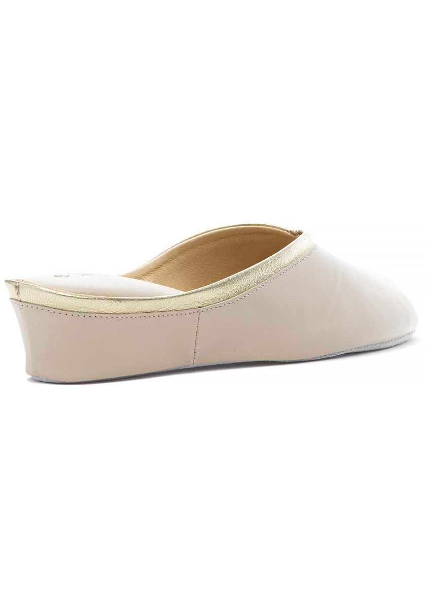 Jacques Levine 4640 Slipper Beige/Gold