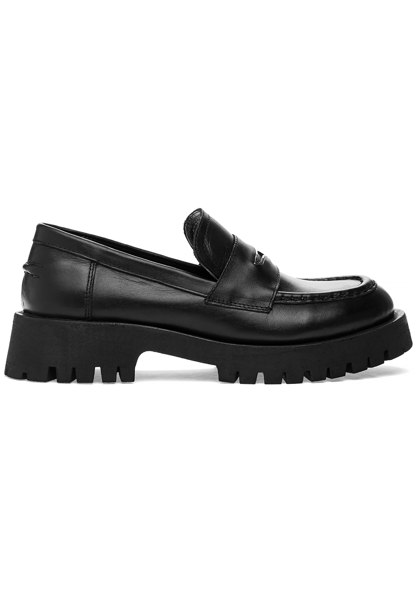 Steve Madden Lawrence Loafer Black Leather