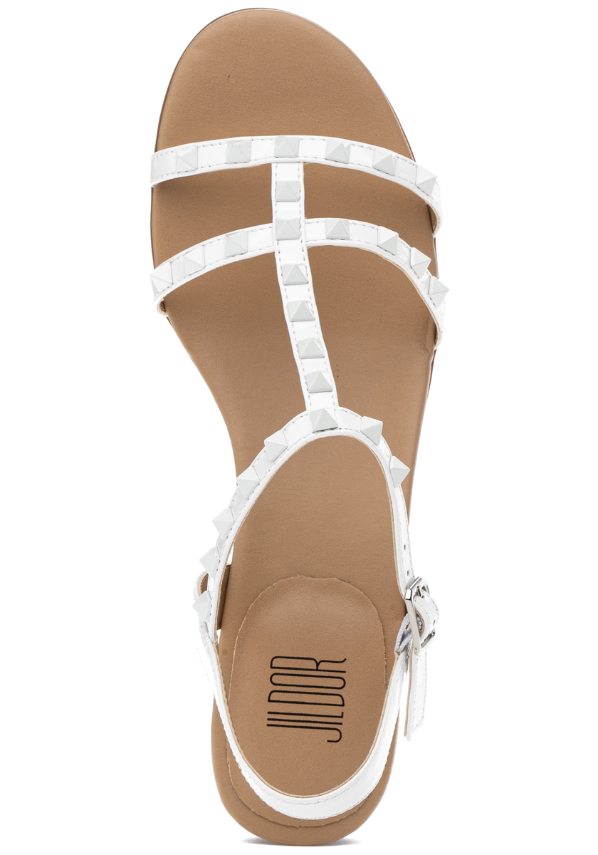 Barzal Sandal White Patent Leather