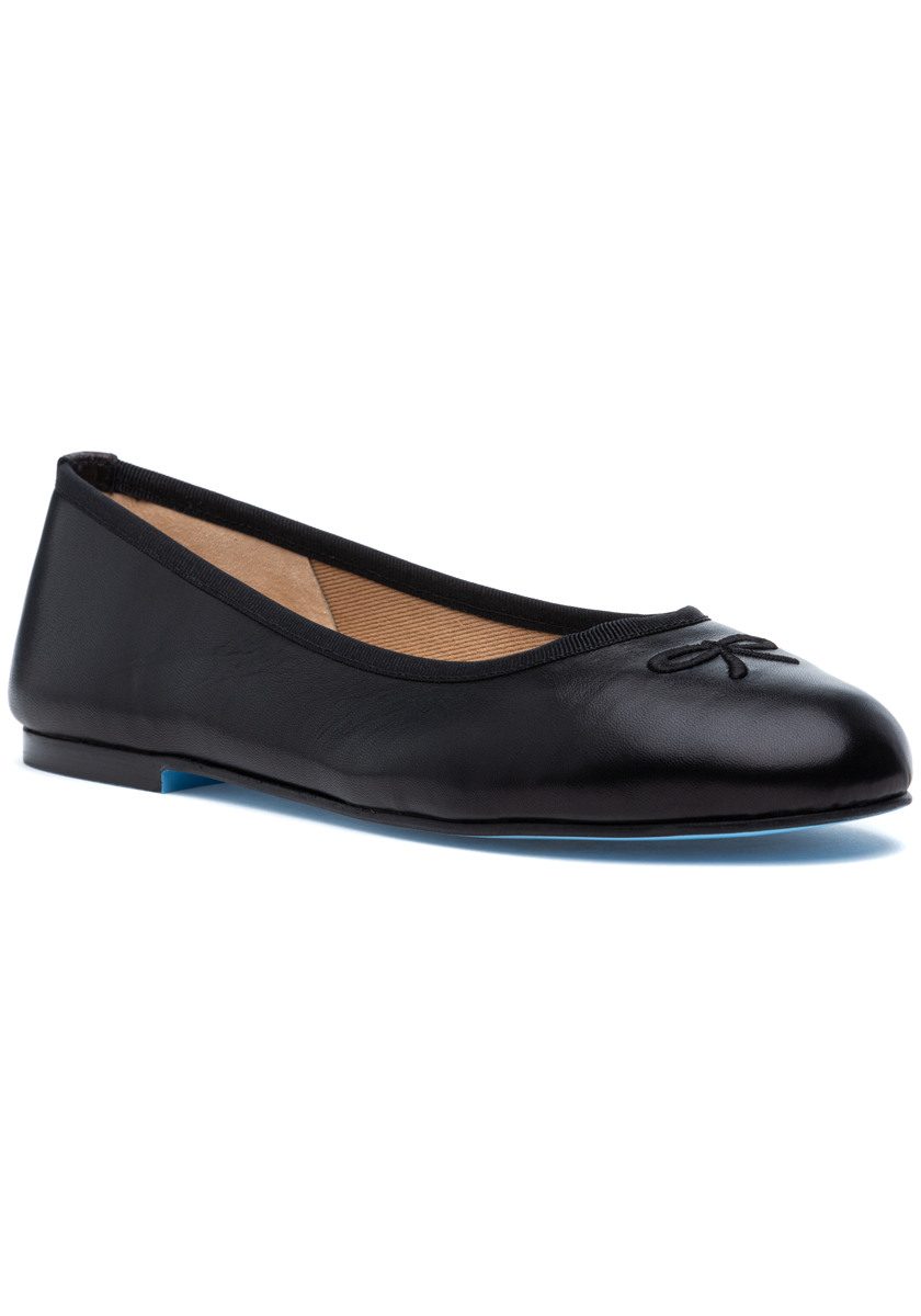 French Sole Kathy Flat Black Leather