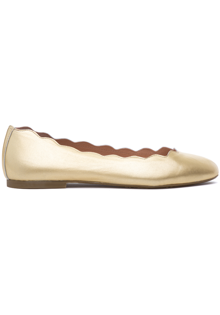 French Sole Jigsaw Flat Gold Leather