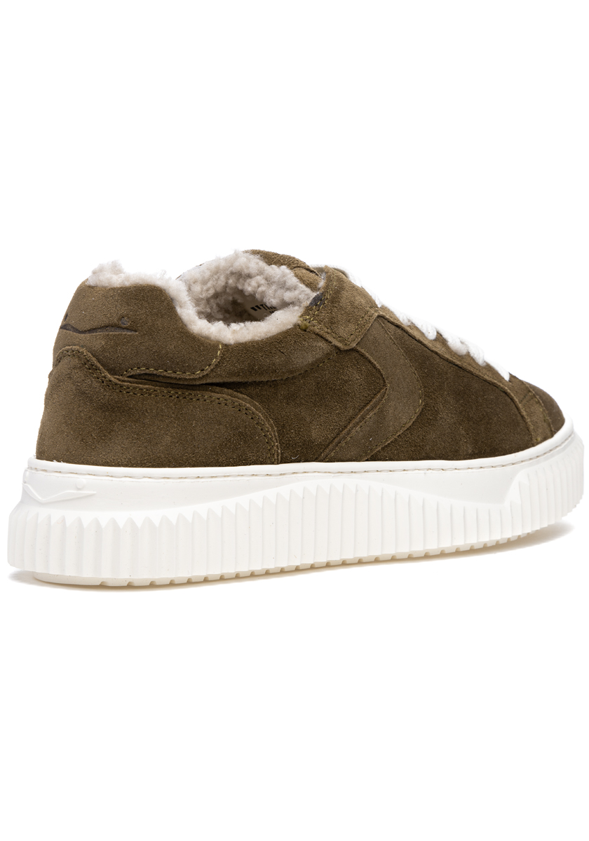 Voile Blanche Lipari Fur Sneaker Taupe Suede