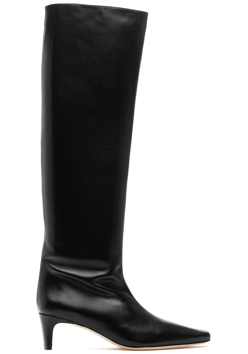 【関税込み】Staud ブラック Wally ロングブーツ Staud Wally Tall Boot Black Leather
