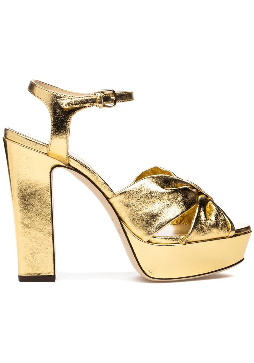 Saint Laurent Gold Snake Robin 105 Heeled Sandals – BlackSkinny