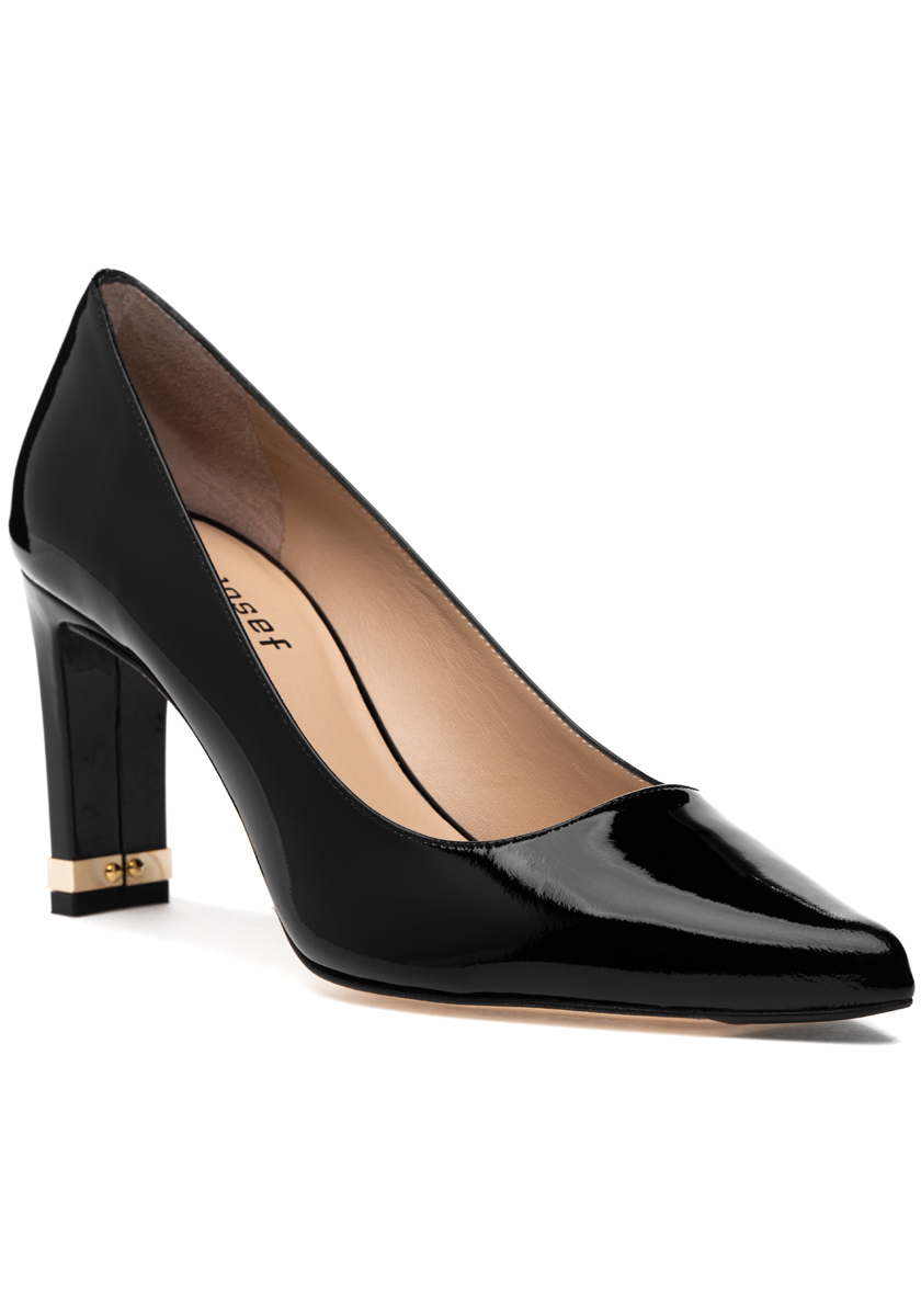 【関税込み】Black Leather Pumps With Silver Hardware YSL OPYUM PUMPS IN PATENT LEATHER WITH Silver YSL Heel Sz41
