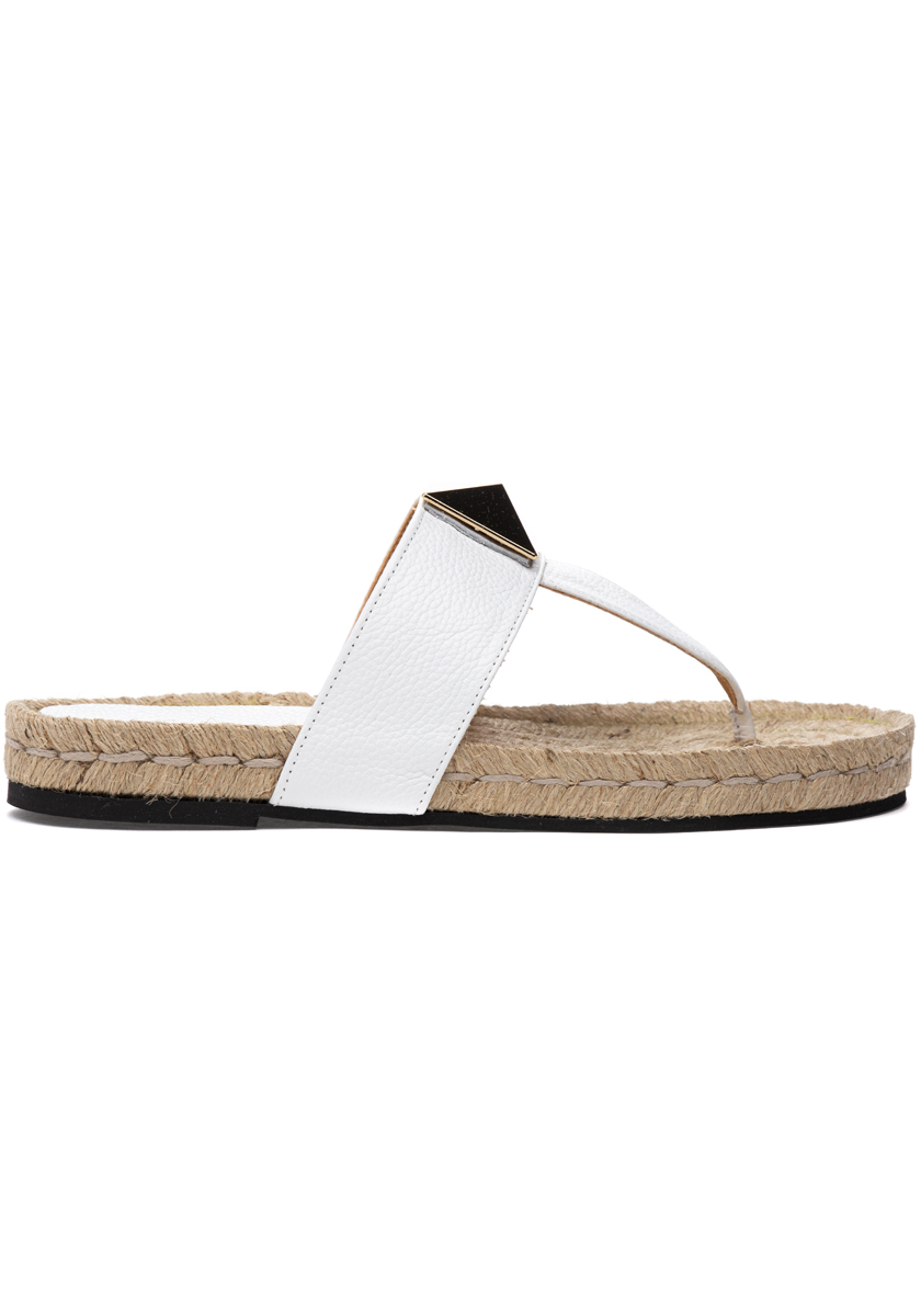 275 Central Mikey Espadrille Sandal White Leather