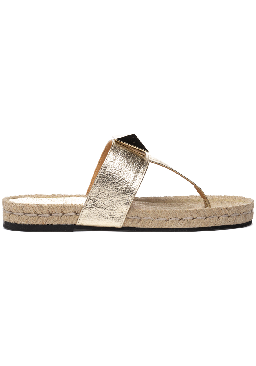 275 Central Mikey Espadrille Sandal Platino Leather