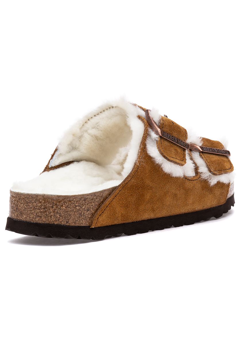 Birkenstock Arizona Shearling Sandal Tan Suede
