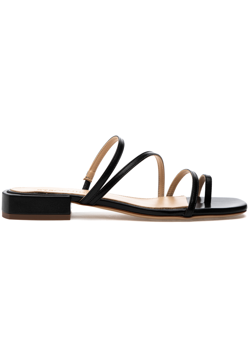 靴 todayful Leather Slide Sandals BLK 38 TODAYFUL Leather Slide Sandals 38