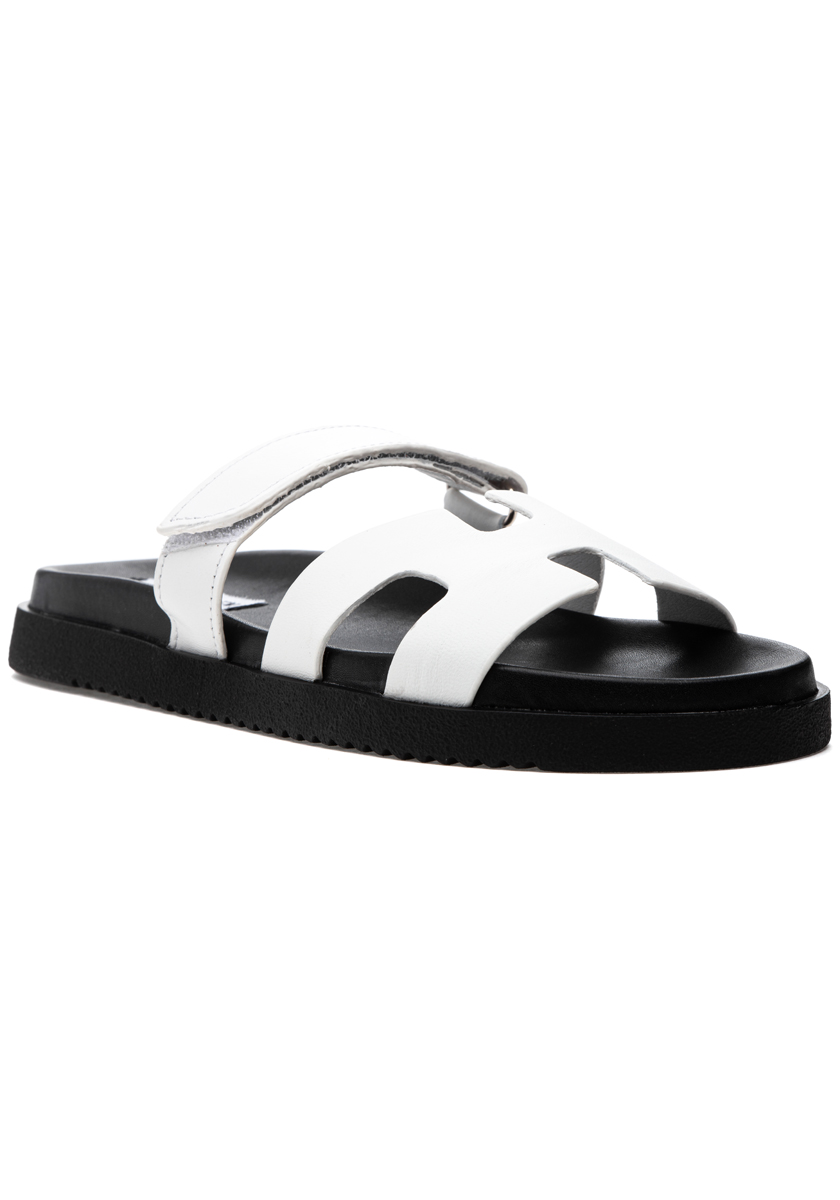 COOL PLANET BY STEVE MADDEN Womens White Cushioned Libraa Round Toe Slip On  Slide Sandals Shoes 6.5 M - Walmart.com