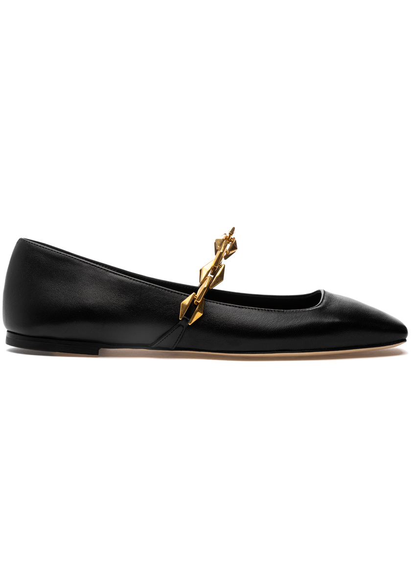 Jimmy Choo Diamond Tilda Flat Black Leather