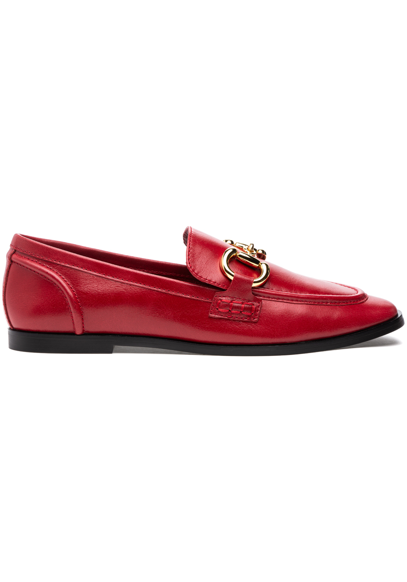 Jeffrey Campbell Velviteen Loafer Red Leather