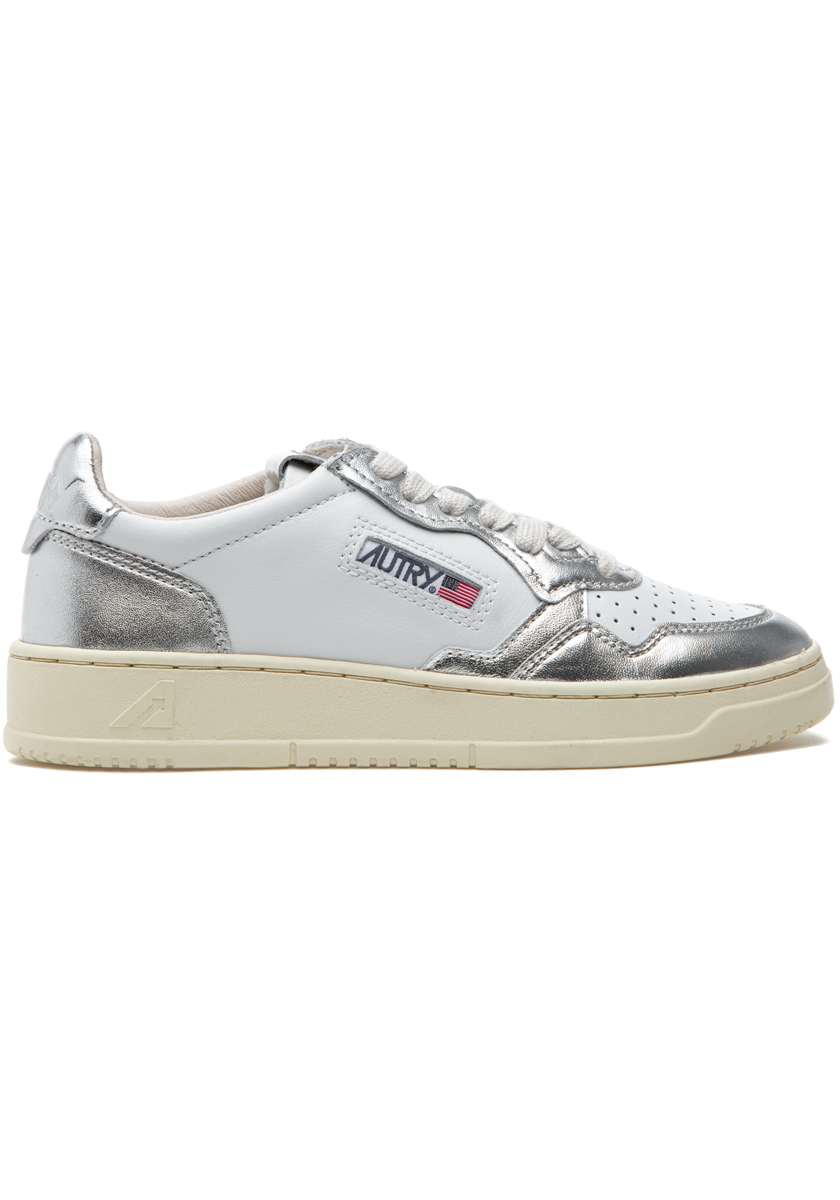 スニーカー AUTRY Woman Sneakers Silver HYLW EM03 Autry Hyperway Sneakers In White And Silver-tone Laminated