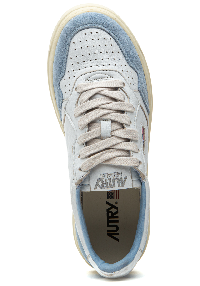 Autry Medalist Low Sneaker White/Blue Suede