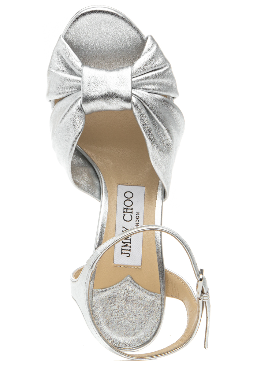 Jimmy Choo Heloise 120 Sandal Silver Leather