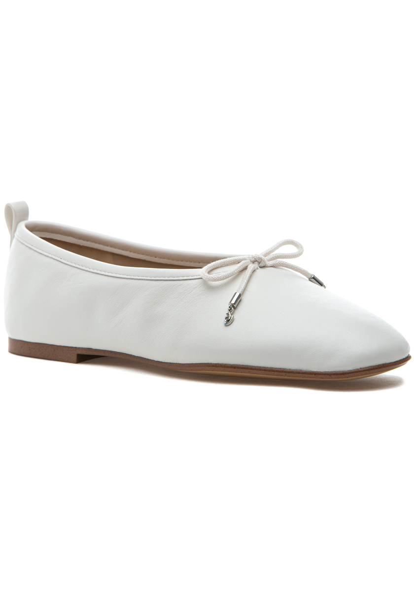 Sam Edelman Ari Ballet Flat Bright White Leather
