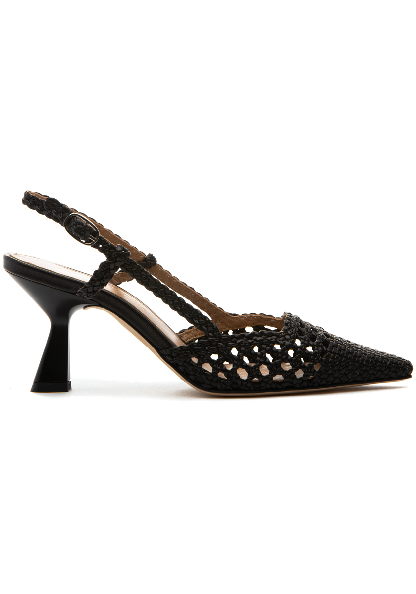 Chloe ホラ アンクルフツ CHC25S07EPK 20P 275 Central Chloe Pump Black Woven
