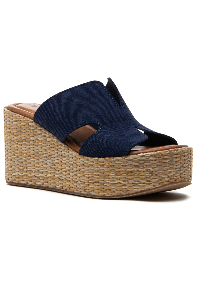 275 Central Snoop Wedge Sandal Jeans Suede