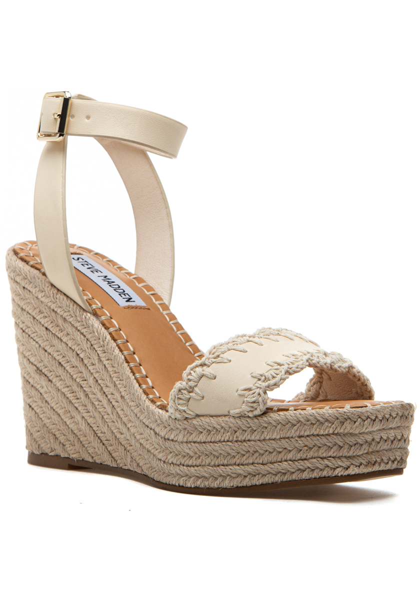Steve Madden Undone Sandal Wedge Bone