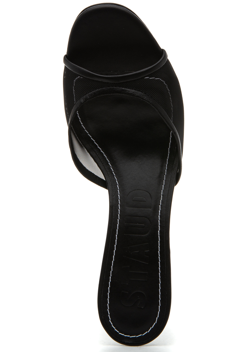 Staud Brigitte Mule Sandal Black Mesh