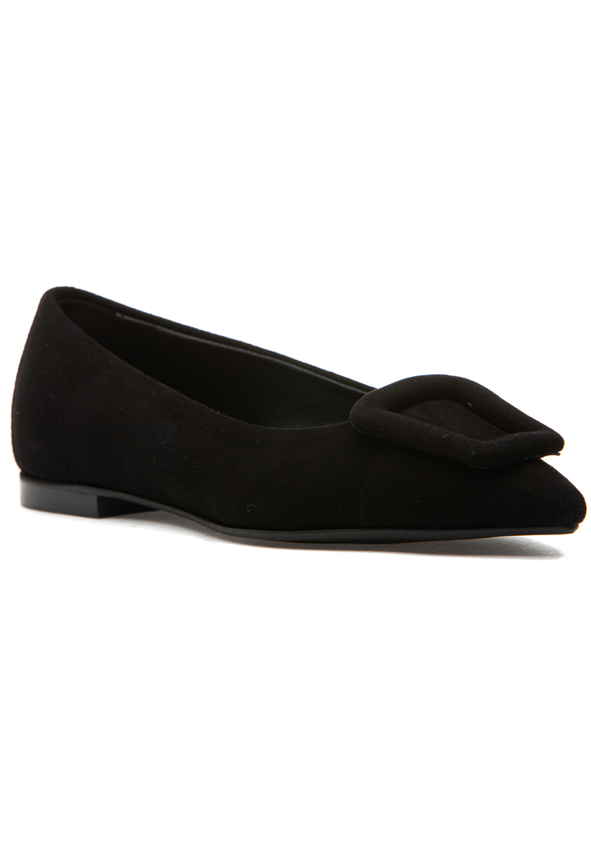 275 Central Lulu Flat Black Suede