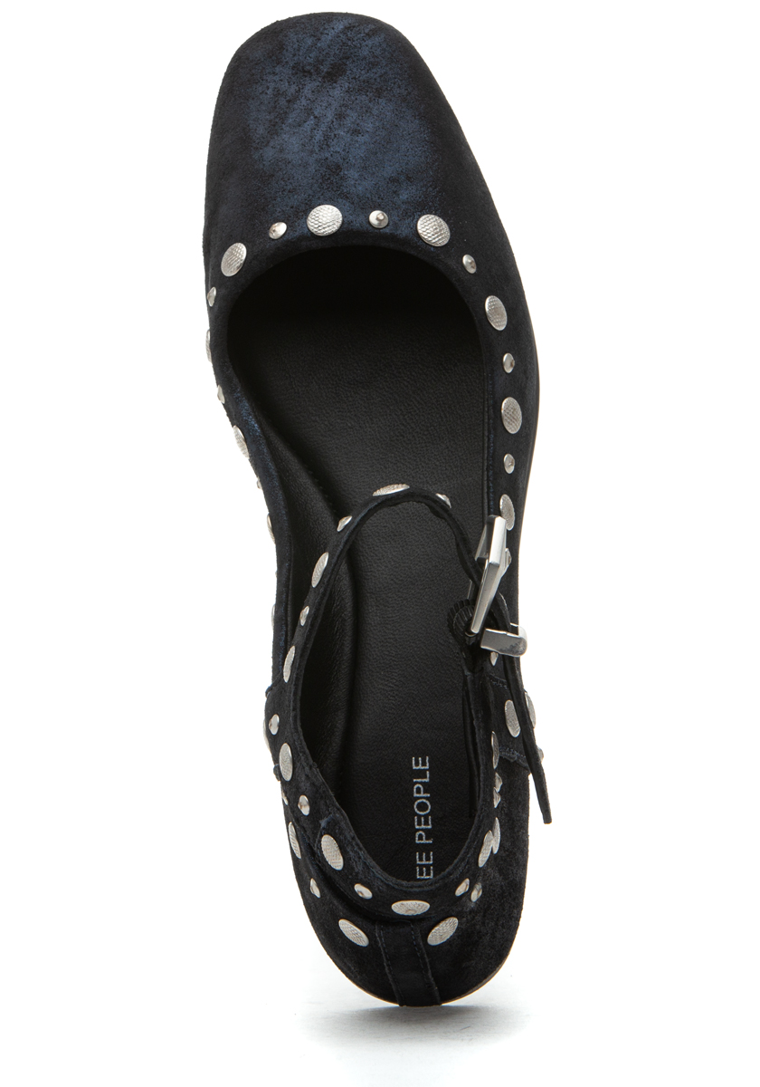 Free People Mystic Mary Jane Flat Bright Navy Metallic