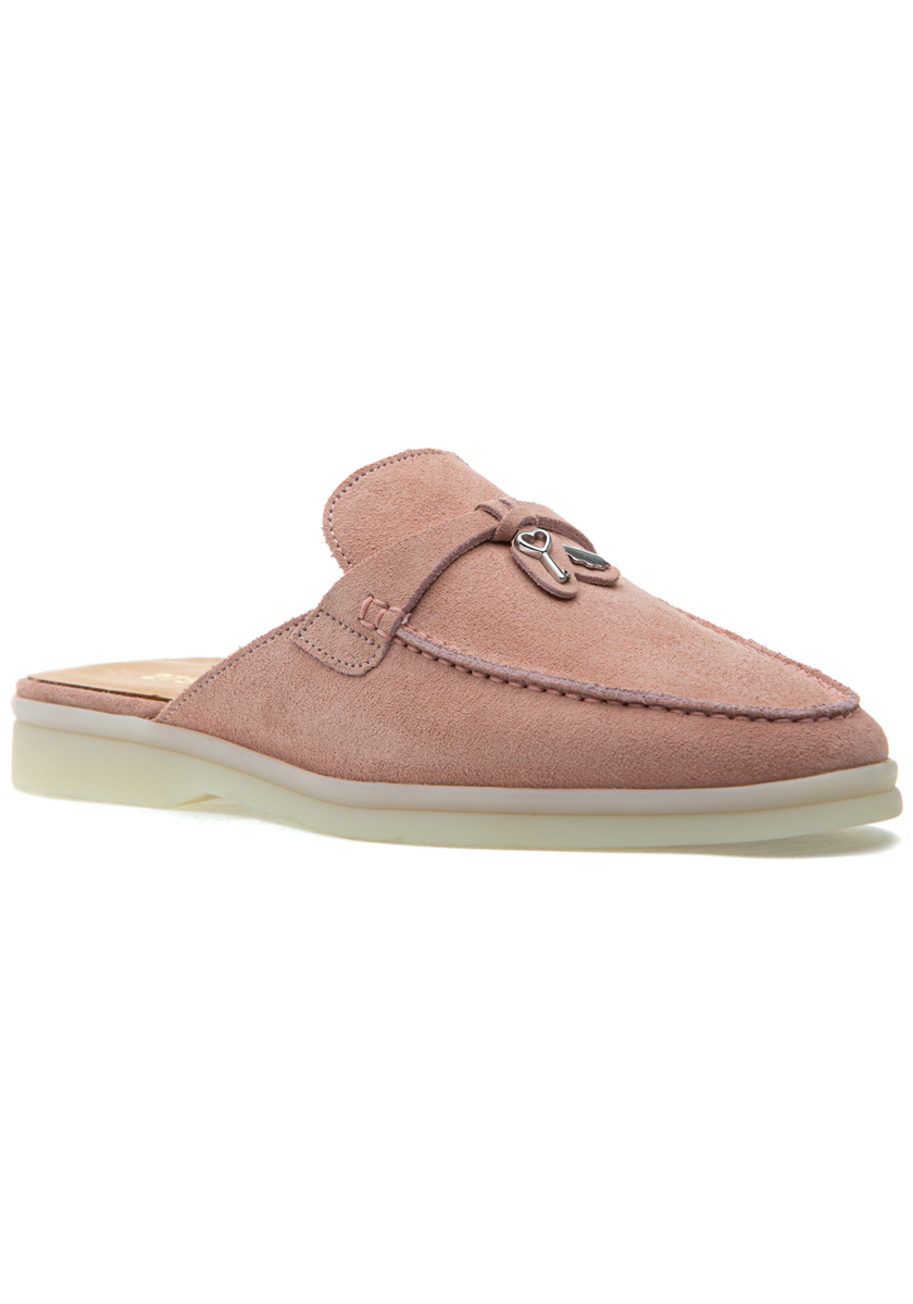 サンダル・ミュール JIL SANDER Slippers and Clogs Women Leather Pink/Powder Pink 275 Central Fanning Mule Pink Suede