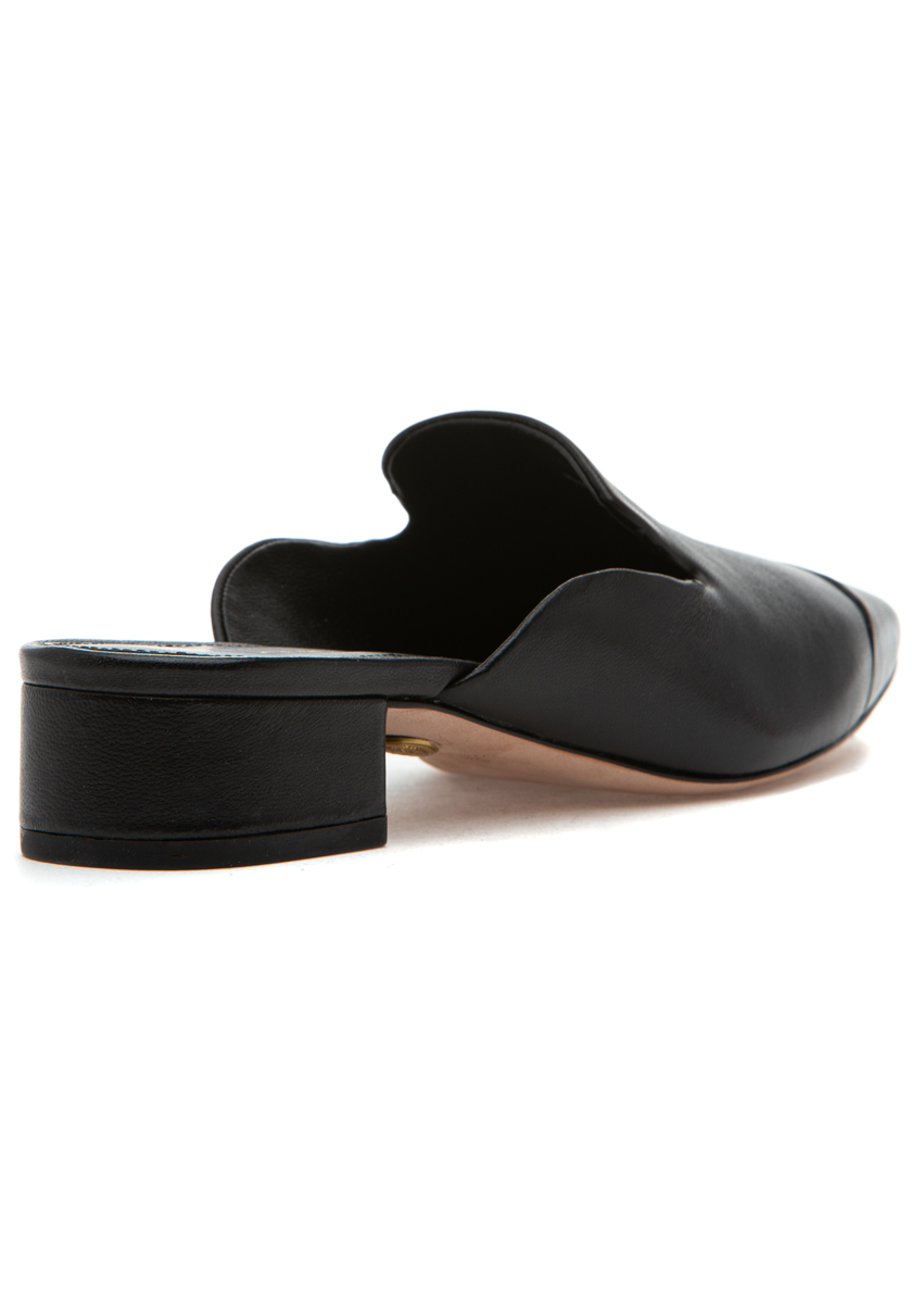 Veronica Beard Cecile Mule Black Leather