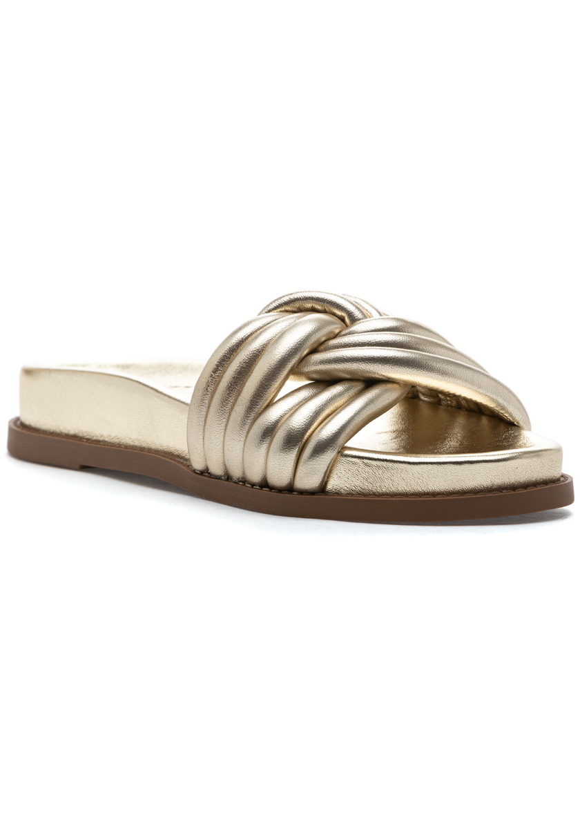 Schutz Bosa Sporty Sandal Gold Leather