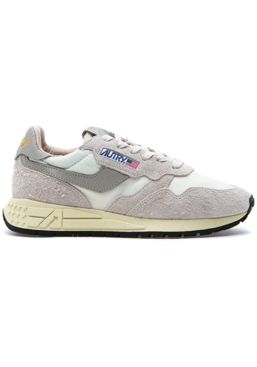 【AUTRY】REELWIND LOW SNEAKERS NYLON SUEDE WHITE Autry Reelwind Low Sneakers In White Nylon And Suede