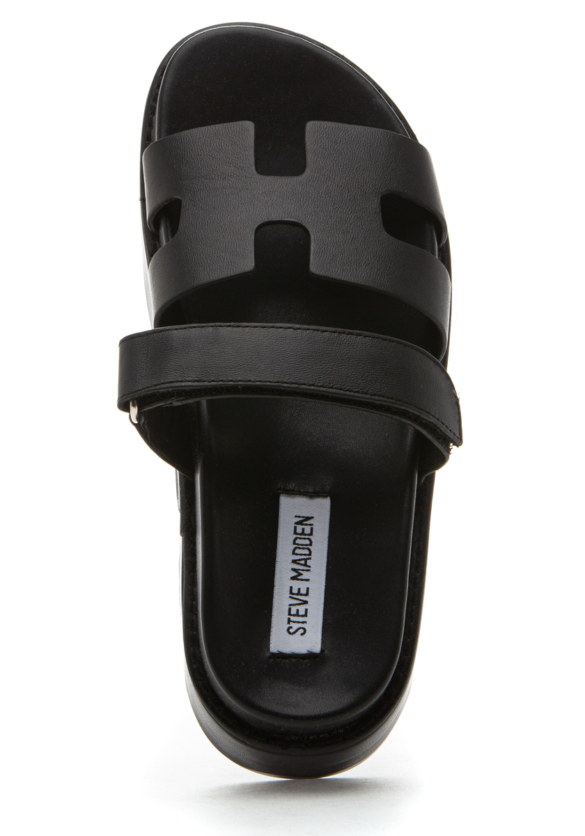 Steve Madden Bigmayven Sandal Black Leather