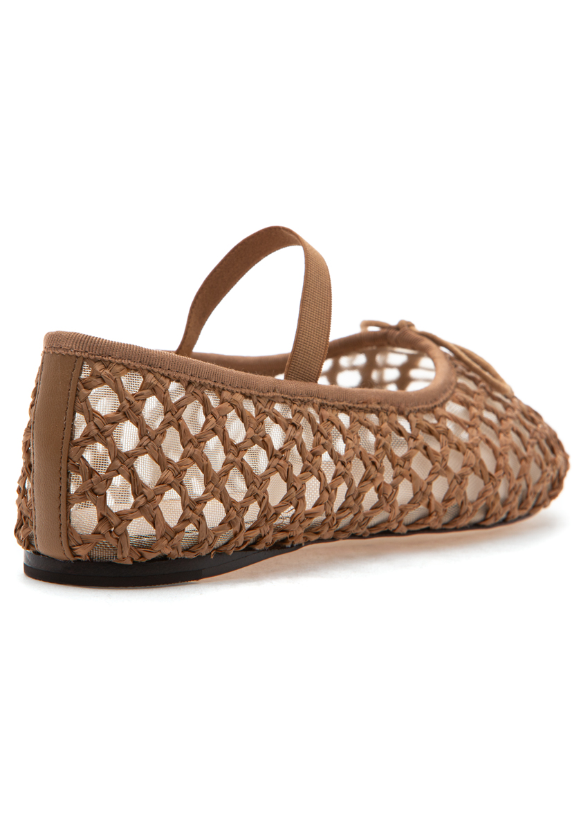 Loeffler Randall Leonie Mary Jane Flat Brown Raffia