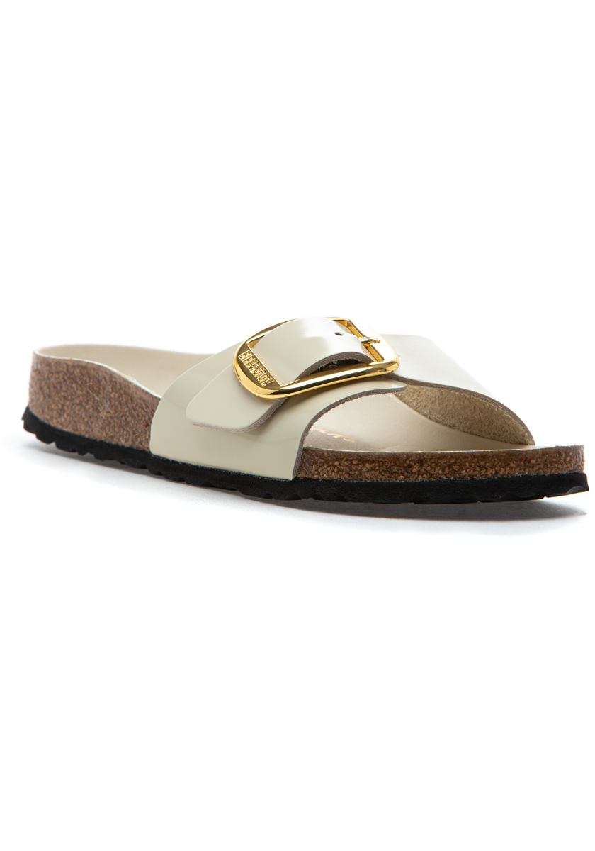 みつぐ Birkenstock Madrid Big Buckle high shine ecru leather