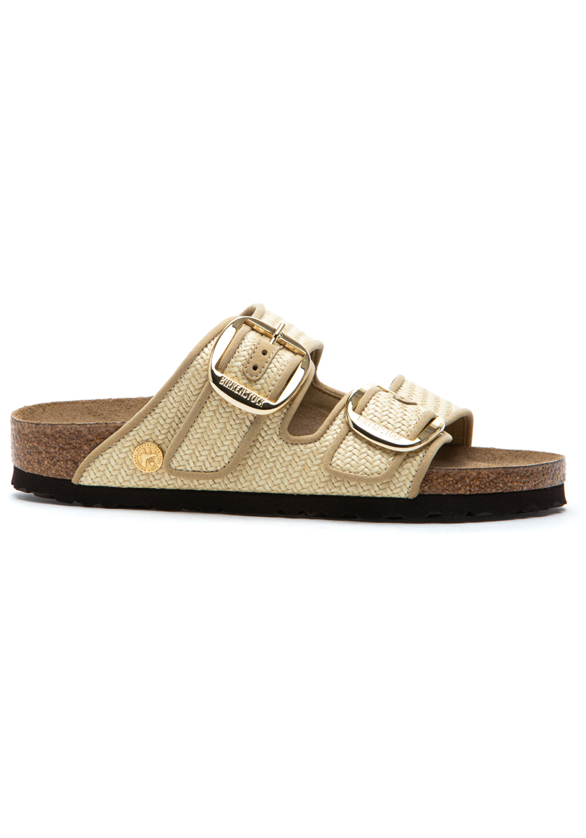 サンダル・ミュール BIRKENSTOCK ARIZONA BIG BUCKLE FLAT SANDALS IN RAFFIA (NARRO Arizona Big Buckle Raffia Textile Raffia Naturale | BIRKENSTOCK