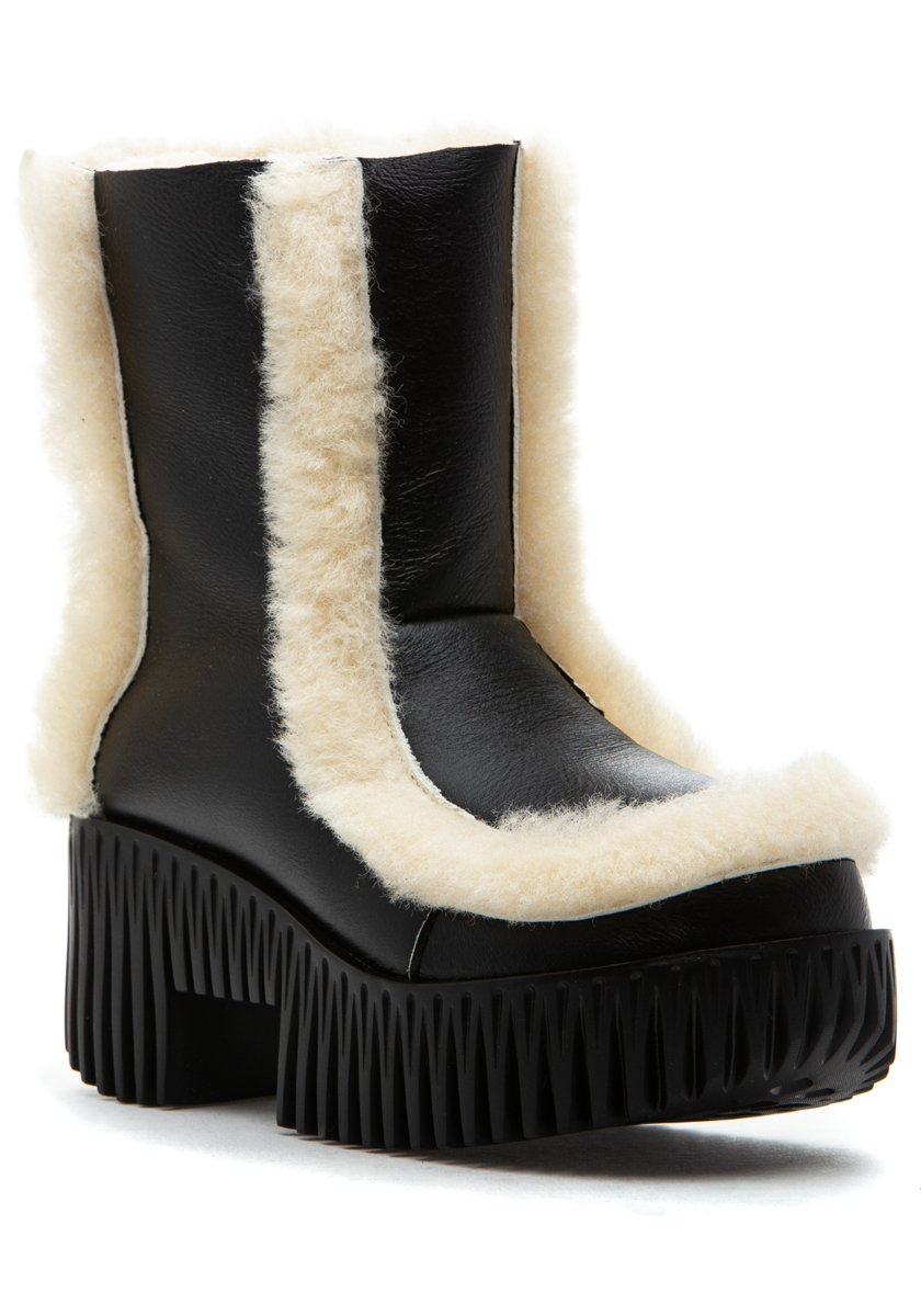 4CCCCEES Plia Fero Boot Oreo Black Leather