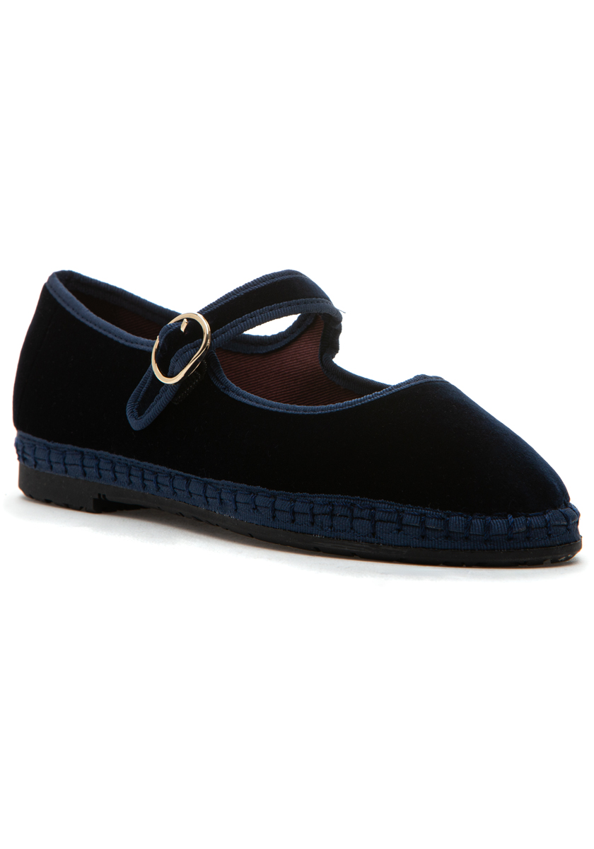 Flabelus Molly Mary Jane Navy Velvet