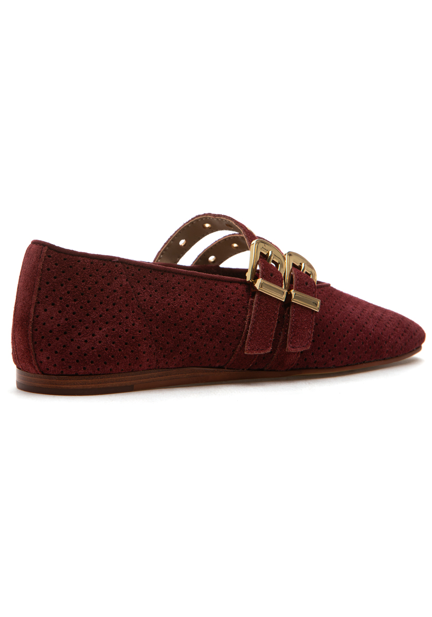 Dolce Vita Baylee Grommet Mary Jane Flat Oxblood Suede