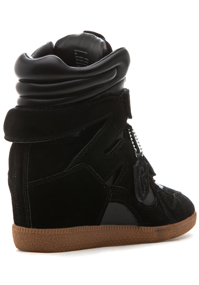 Mavis Wedge Sneaker Black Suede