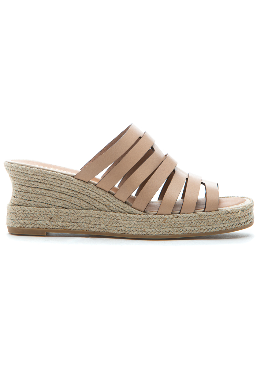Carmen Espadrille Wedge Nude Leather