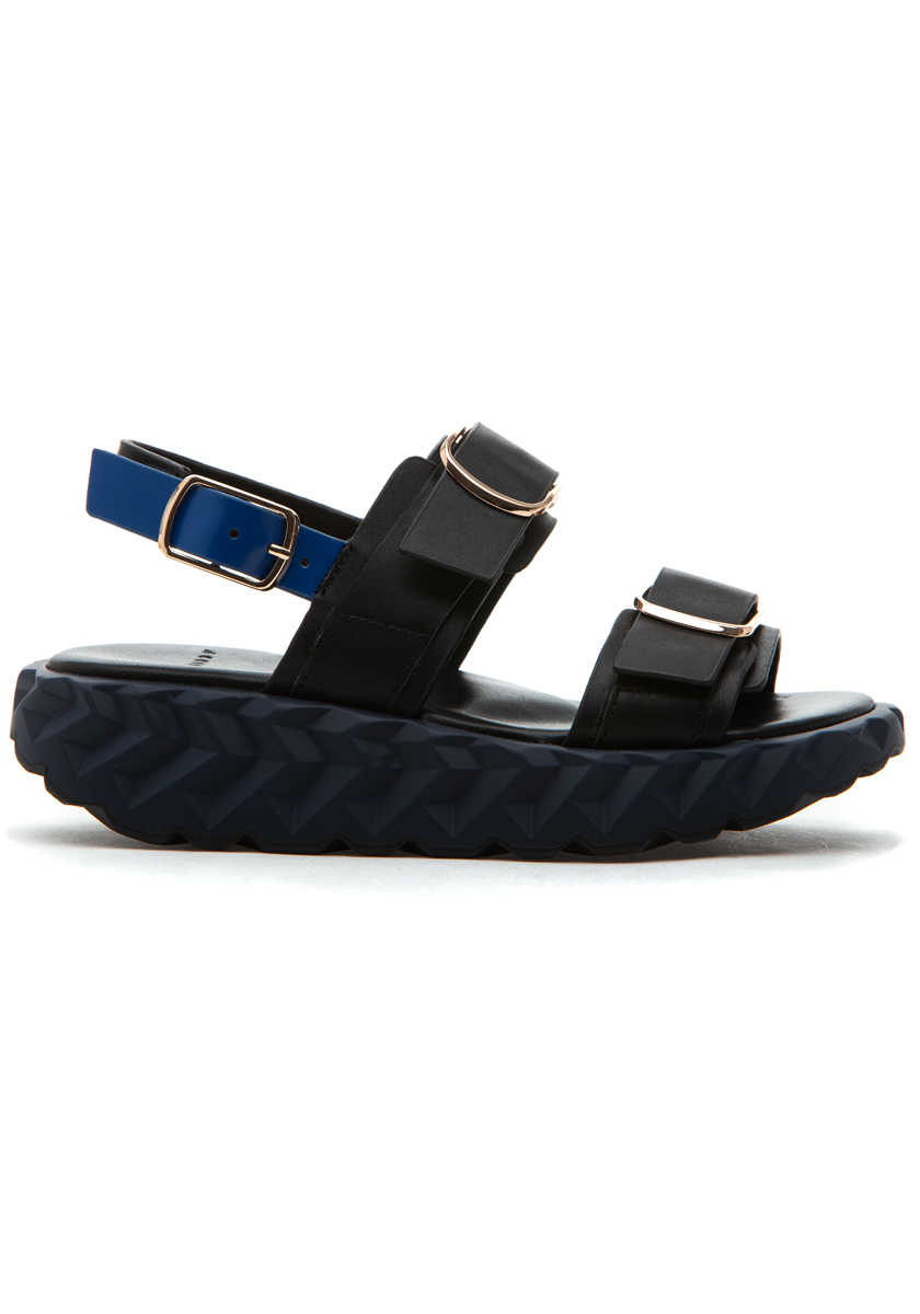 4CCCCEES Jabara Sandy Sandal Black Leather