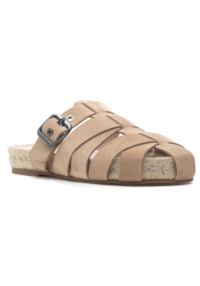 Margo Fisherman Espadrille Taupe Suede