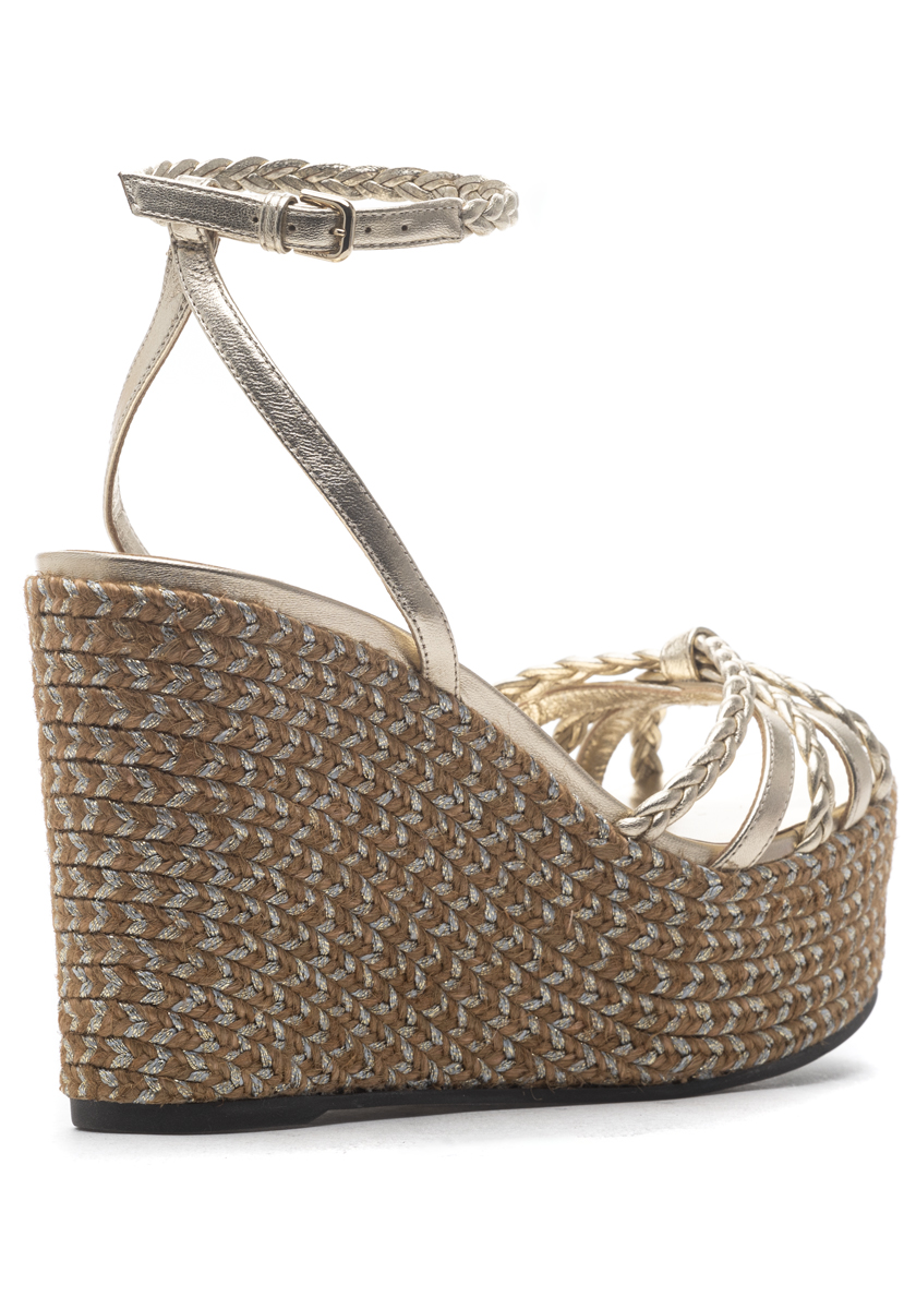 Jimmy Choo Dree 100 Wedge Soft Gold Mix